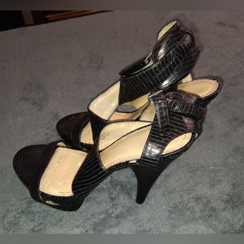 Nine West Black Strappy Heels - Picture 2 of 5
